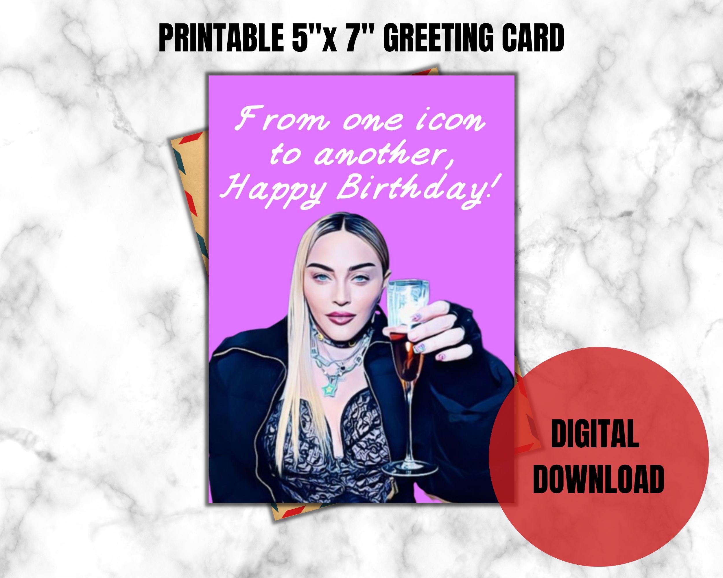 Madonna Birthday Card Madonna Print Madonna Art - Etsy