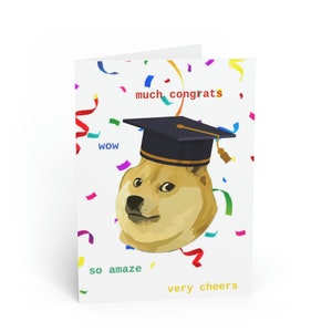 Funny Doge Meme Graduation Card | Doge Meme Card | Graduation Gift | School Graduation Card | College Graduation Card | Graduation 2023