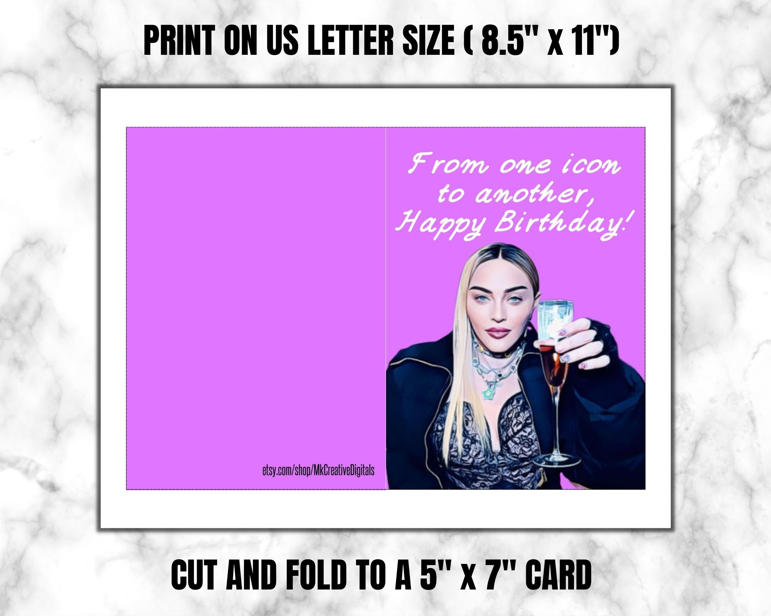 Madonna Birthday Card Madonna Print Madonna Art - Etsy