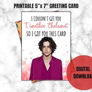 Timothee Chalamet-kaart | Ik kon je Timothee Chalamet-kaart niet krijgen | Timothee Chalamet Merch | Timothee Chalamet afdrukken | Verjaardagskaart