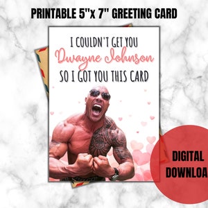 Dwayne Johnson Cartão Comemorativo | Eu não consegui te dar Dwayne JohnsonCartão | A mercadoria do rock | A rocha impressão | O cartão para impressão do fã de rock | Cartão de aniversário