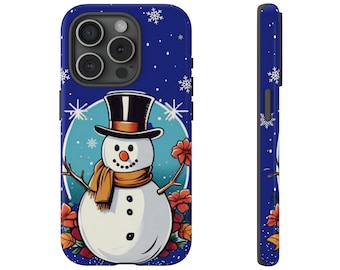 Snowman Winter Phone Case, iPhone Case, Galaxy Phone Case, Colorful, Samsung Galaxy, Google Pixel, iPhone Phone Cases