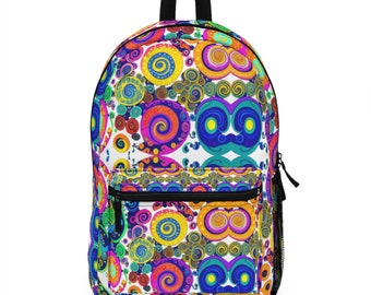Psychedelic Backpack, Back to School, Book Bag, Colorful Backpack, Swirls