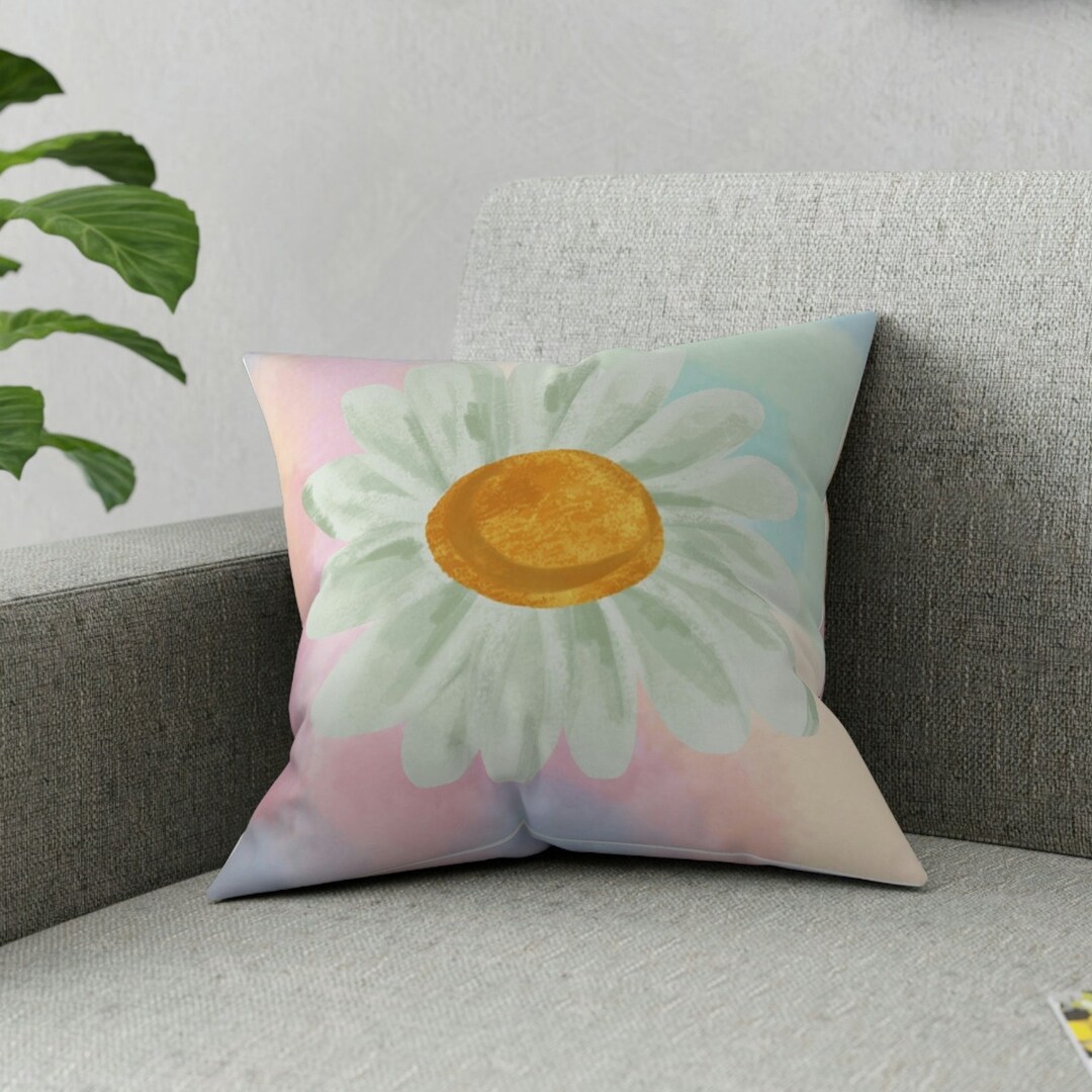 Daisy Pillow Daisy Flower Pillow Daisy Patterned Pillow Etsy