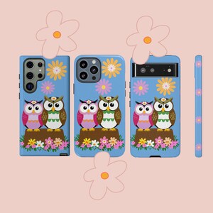 Boho Cute Owl Phone Case, For Galaxy S23, Pixel or iPhone Case, Woodland Animal Case, S21, S20, S22, iPhone 13 Case, Owl Lovers Case