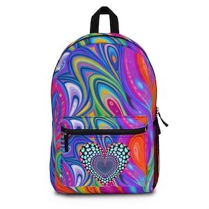 Psychedelic Backpack, Boho Design Backpack, Back to School