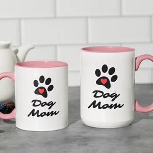 Dog Mom Coffee Mug - Cute Puppy Paw Prints Design, Animal Lover Gift, Mother&#39;s Day Present, Dog Owner Tea Cup, Pet Parent Birthday Gift,