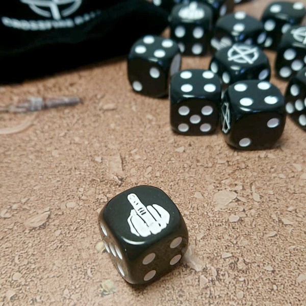 F You Dice! set of 15 with velvet bag.
