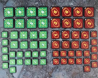 3 mm Kraft- und Ausdauer Token Set, Kompatibel mit Marvel Crisis Archive