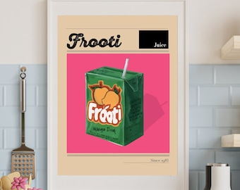 Indian Retro Art- Frooti Mango Drink Art | Retro Print Beverages, Indian Art, Indian Food Art Print, Desi Art, Retro Art