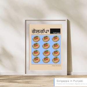 Golgappa Punjabi Ready to Print | Indian Street Food Art, Indian Cuisine Wall Art, South Asian Art,  Retro Art