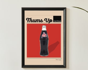 Indian Art, Desi Art -  Thums Up Beveragr Art | nostalgia poster,  Retro Print, Indian Food Art Print,
