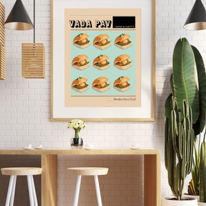 Vada Pav Indian Food Poster | Food Clip Art| Desi Art | Mumbai Art | Indian Housewarming Gift image 7