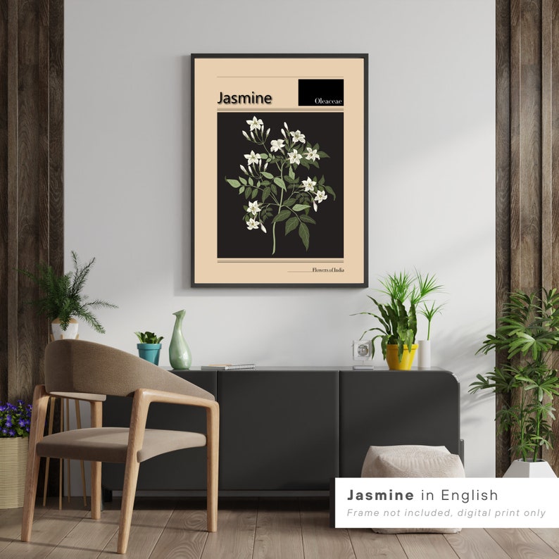 Jasmine Flower Print Flowers of Punjab Pop Art Flower Etsy