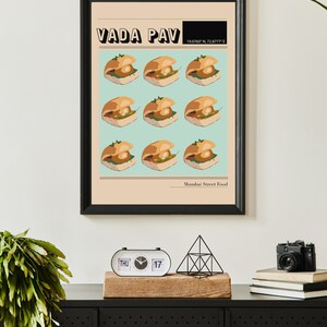 Vada Pav Indian Food Poster | Food Clip Art| Desi Art | Mumbai Art | Indian Housewarming Gift image 4