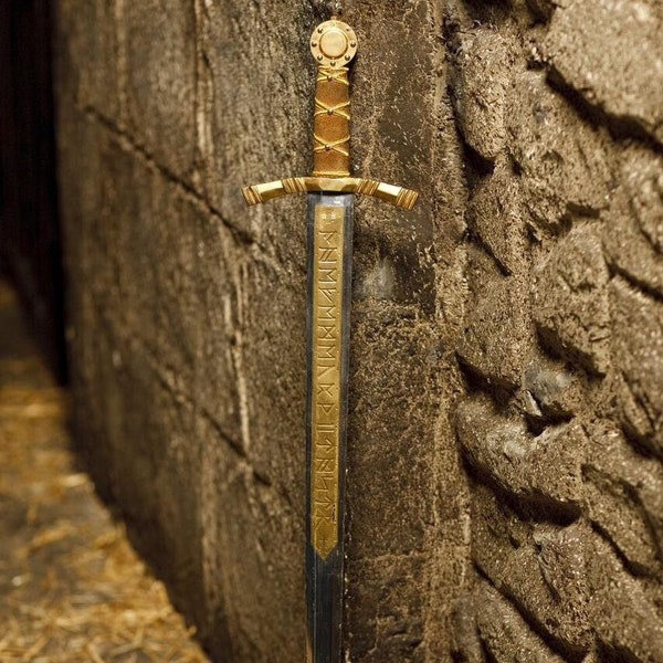 Handgemachtes Excalibur VIKING Schwert Echter Kohlenstoffstahl Schönes Geschenk für ihn GROOMSMEN Geschenk Personalisiertes Geschenk für Ehemann, Weihnachtsgeschenk