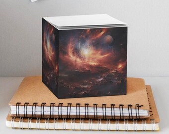 Cosmic Sticky Note Cube: Galaxy Stationary Gift