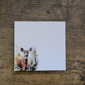 Watercolor Deer Sticky Note Pads | Deer Lover Sticky Note | Nature Papergoods Stationary Gift for Teachers, Coworkers, Friends