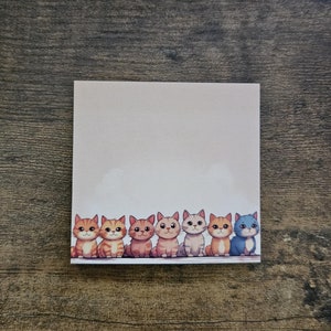 Cute Cat Sticky Note Pads | 3&quot;x3&quot; Cat Themed Sticky Note | Cute Stationery for Cat lovers | Cat Office Supplies for Coworkers | Cat Gifts