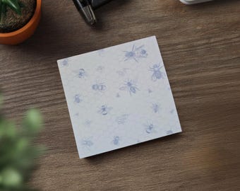 Notas Post-it de abejas y panales (7,6 x 7,6 cm): Regalo de papelería para amantes de las abejas