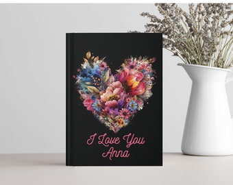 Personalizable I Love You Journal | Anniversary Notebook Gift | Custom Name Love Journal Gift | Couple Notebook | Valentine's Stationery