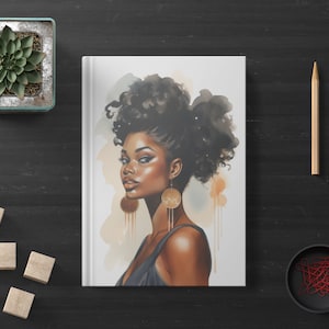 Watercolor Black Girl Journal | Manifesting Affirmation Journal for Black Women | Daily Journaling Writing Notebook | Cute Gift for Her