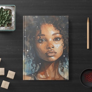 Watercolor Black Girl Journal | Manifesting Affirmation Journal for Black Women | Daily Journaling Writing Notebook | Cute Gift for Her