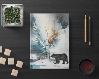 Bear in the Snow Journal | Winter Wonderland Notebook | Hunter Notebook | Winter Lover Journal Gift