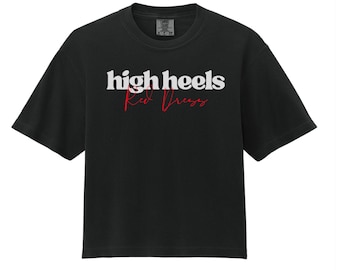Jonas Burning Up Lyrics Comfort Colors Tee | High Heels Red Dress Concert Outfit