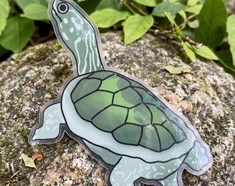 Schildkröte und Schmetterling Transparent Sticker Geschenk