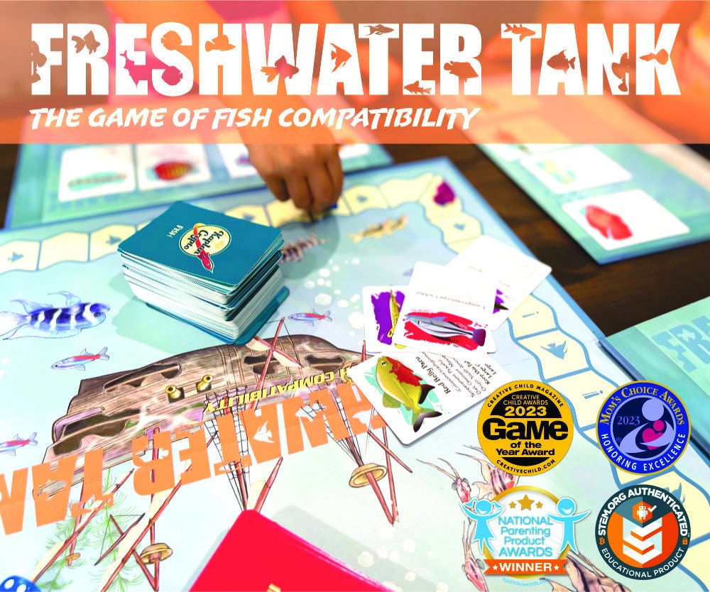 Freshwater Tank the Game of Fish Compatibility Board Game Designed by