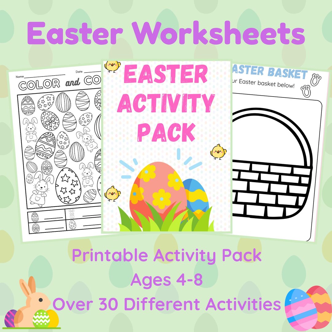Easter Activity Pack – Preschool Coloring Pages, Games, Learning ...