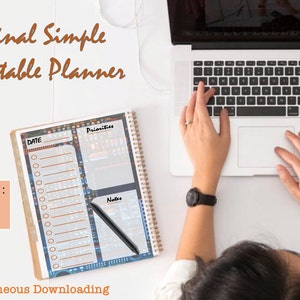 simple printable planner, hourly, daily, weekly, monthly, Goal for today, Task list, electronic circuit - 2023 2024