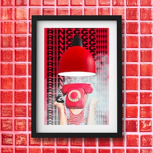 The Customer Service Representative (Digital Collage Art, Art Deco Print, Retro Art, Pop Surrealism Art)