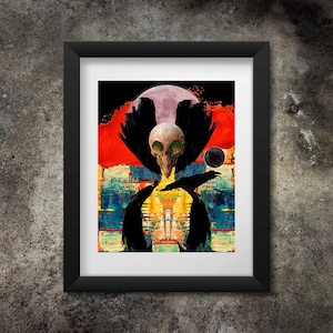Bird of Ill Omen (Digital Collage Art, Contemporary Art, Surreal Art, Horror Art)