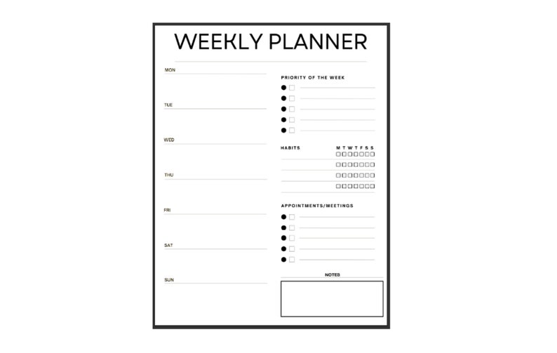 Simple and Minimal Planner PDF Digital Download, Printable Planner image 3