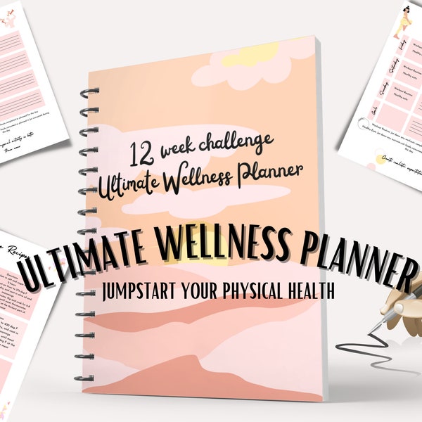 Ultimativer Wellness Planner 2023: Fitness Tracker, Ernährungs Tracker | Digital druckbare PDF | Motivation | Mentalität ändern | Liebe dich selbst