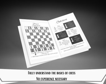 Learn Chess Basics: Beginner, Rules, Technique | Clear Illustrations | Digital Printable PDF | Chess Intro Guide | Chess Skills | Self teach