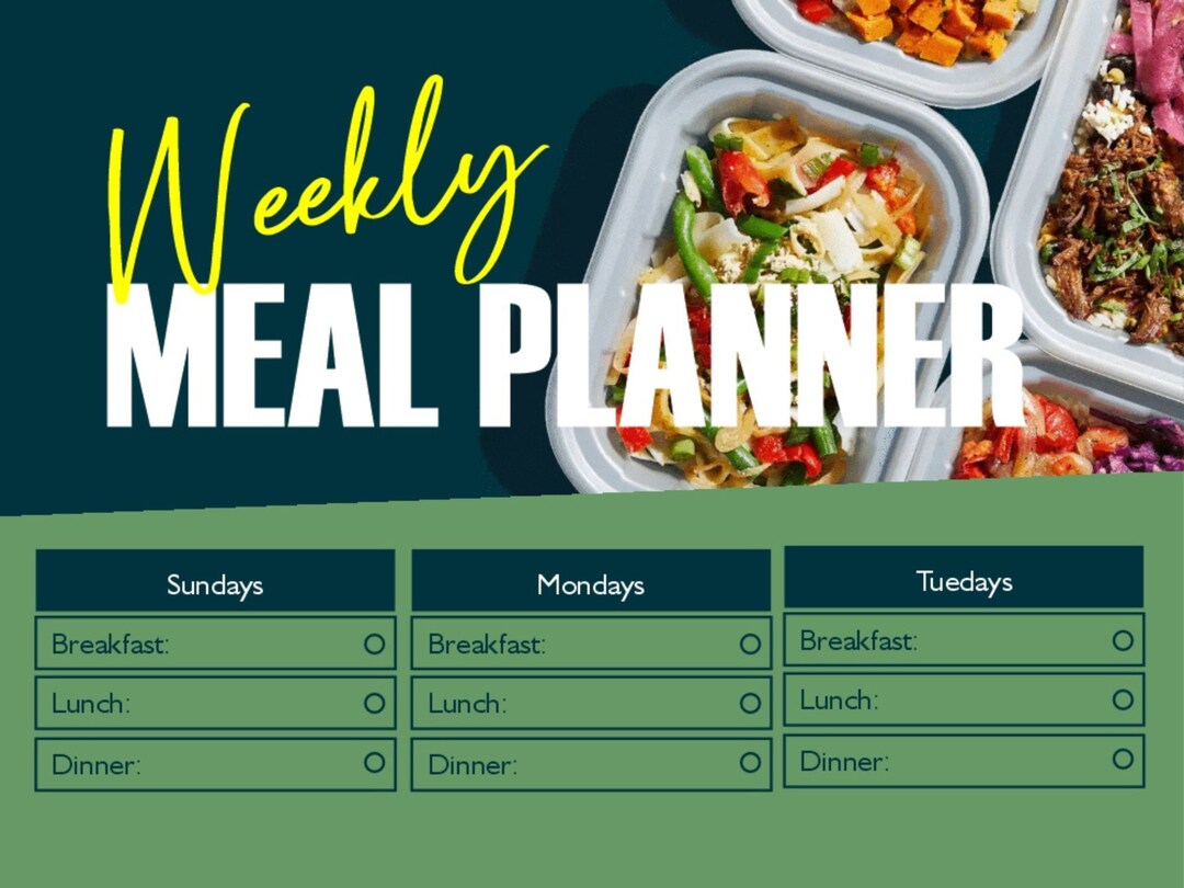 Weekly Meal Planner, Goodnotes Template, Pdf Download, Digital Meal