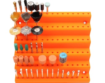 Dremel Bit Holder Wall Mount | Rotary Tool Organizer Rack for 90 Bits | 3D Printed Garage Organizer | Gift for Crafters & Hobbyists