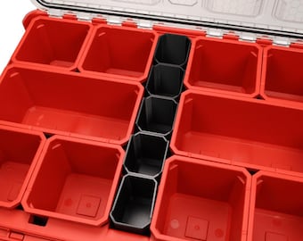 Milwaukee Packout Center Bin Set (Style 5 – 5 Bins) | Small Parts Storage Organizer | Packout Mods & Accessories