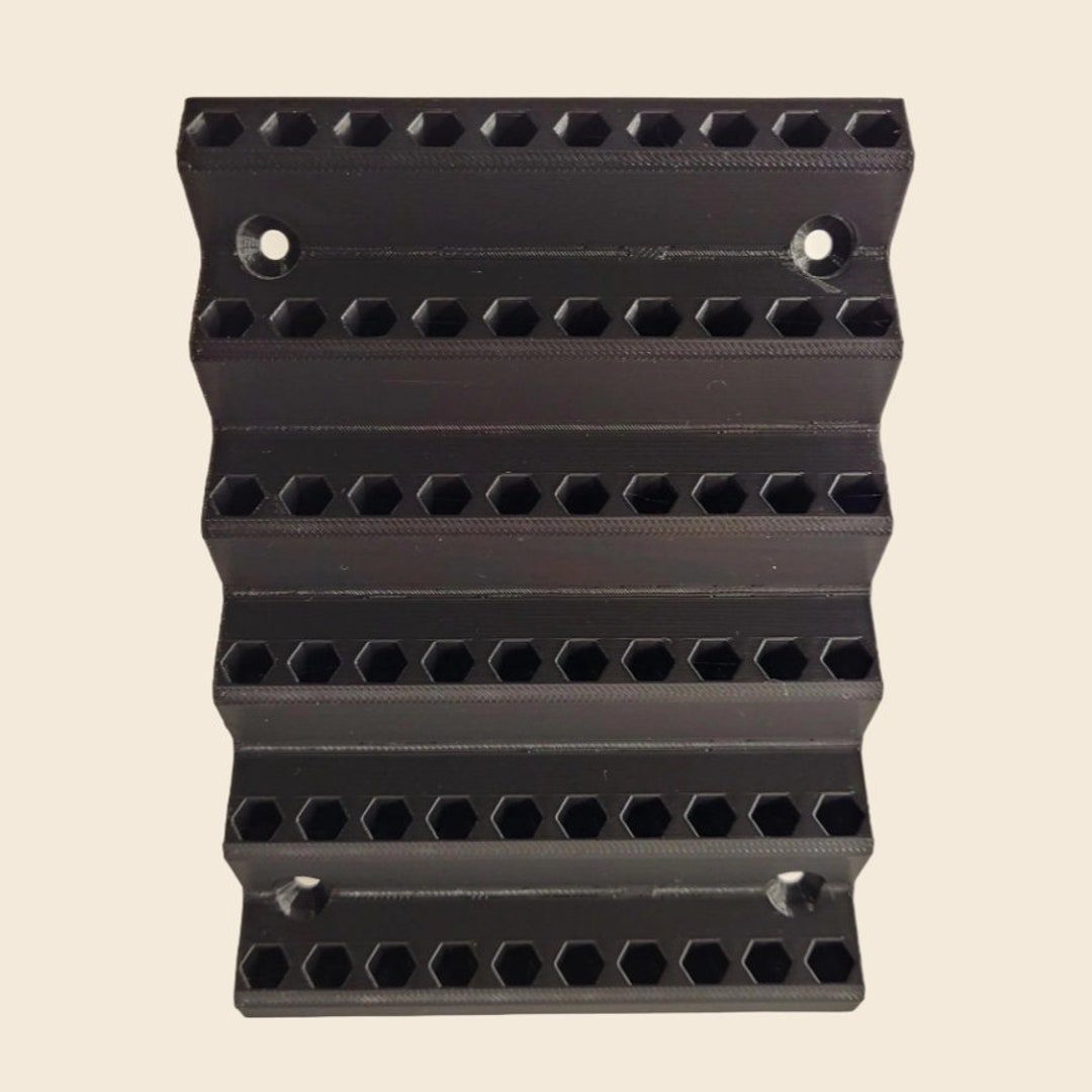 60slot Wall Mounted Drill Bit Organizer Hex Bit Holder, Drillbit Storage Solution for Garage or