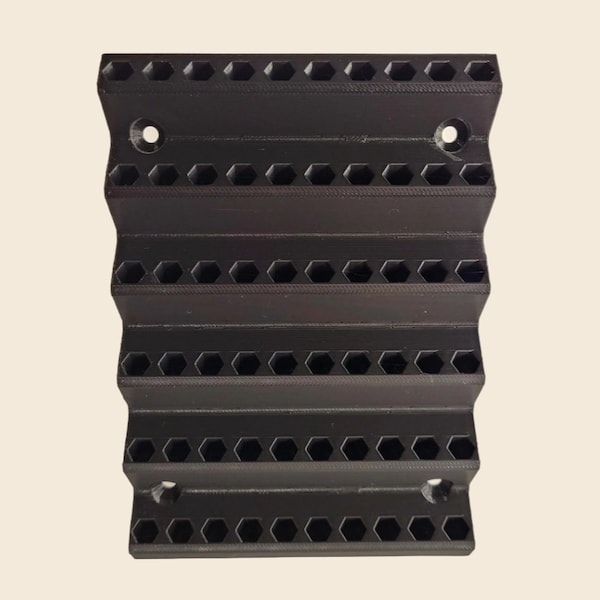 60-Slot Wall Mounted Drill Bit Organizer - Hex Bit Holder, Drillbit Storage Solution for Garage or Workshop, Perfect Gift for Dad or Husband