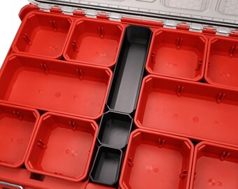 Milwaukee Low-Profile Packout Center Bin Set (Style 2 – 3 Bins) | Small Parts Storage Organizer | Packout Mods & Accessories