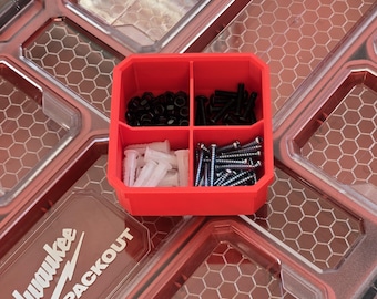 Milwaukee PACKOUT Insert | 4 Slots | For Low-Profile Organizers | Gift For Him | Style 6