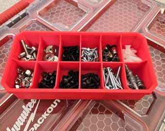 Milwaukee PACKOUT Long Bin | 12 Slots | For Low-Profile Organizers | Gift For Him | Style 5