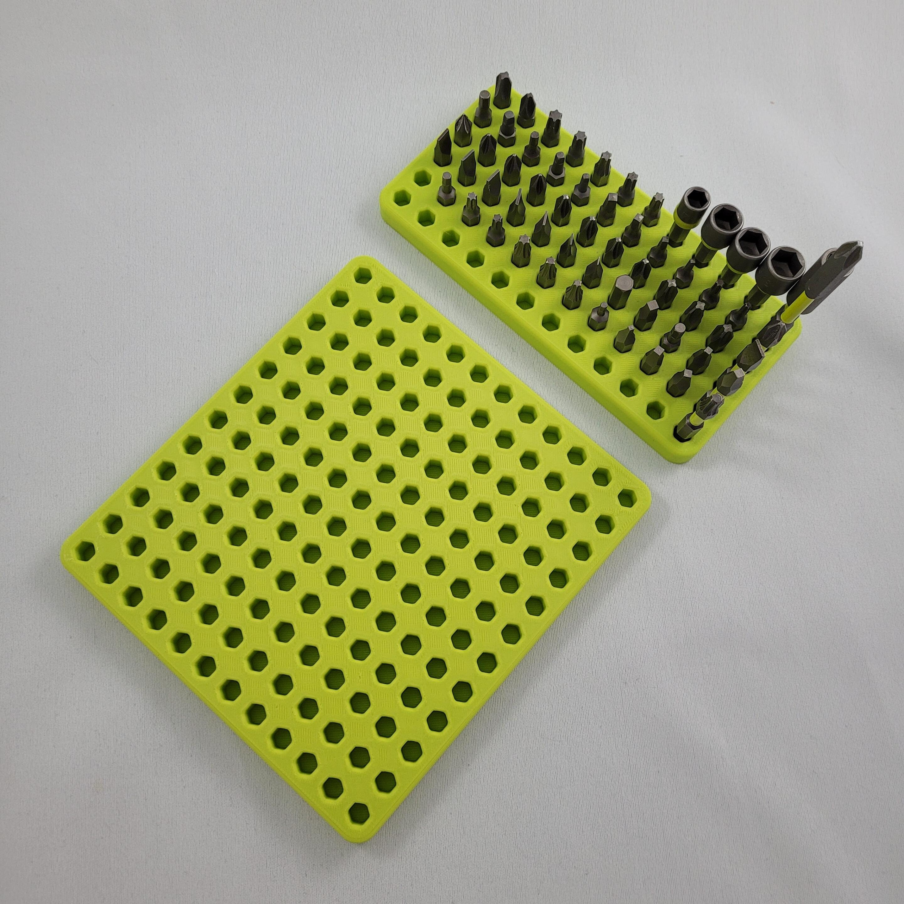 thumbnail image 2 of 70 Hole Hex Bit Holder Box – 1/4 Inch Drill Bit Organizer, 3D Printed (Blue/Red/Yellow) 2 of 5