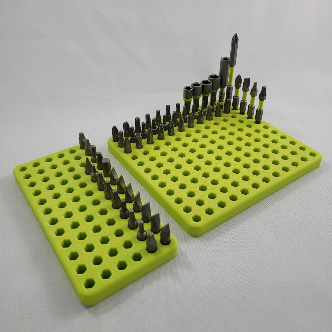 thumbnail image 2 of 70 Hole Hex Bit Holder Box – 1/4 Inch Drill Bit Organizer, 3D Printed (Blue/Red/Yellow) 2 of 5