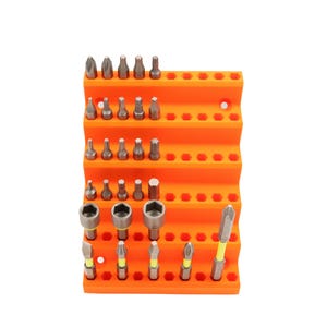 Soporte de pared para brocas hexagonales / Organizador de brocas para 60 brocas / Organización para garaje y taller / Regalo para taller