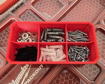 Milwaukee PACKOUT Long Bin | 6 Slots | For Low-Profile Organizers | Gift For Him | Style 4